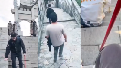People in China struggle to climb 6,660 steps with 'jiggly' legs; video viral