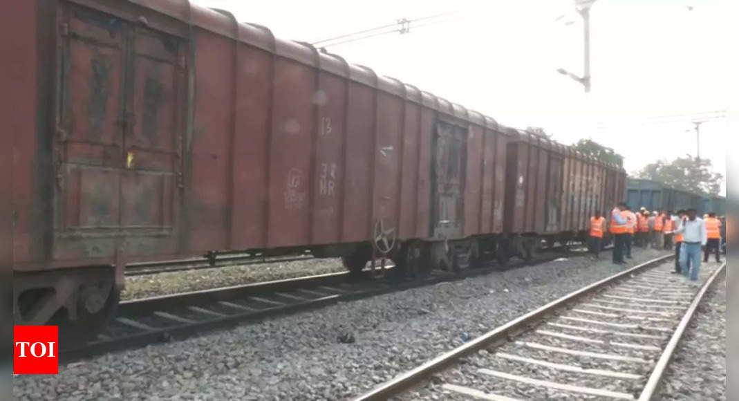 Goods train derails near Ayodhya Dham junction, repair work under way | Lucknow News – Times of India