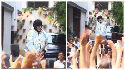 Amitabh Bachchan playfully engages with fans during Sunday 'Darshan' at Jalsa - See photos