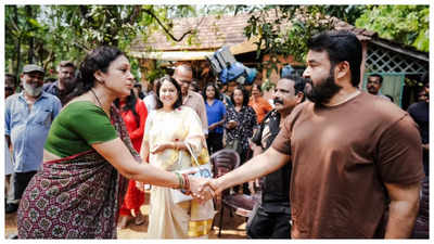 Mohanlal and Shobana's 'L360', the 'Ram' actor shares BTS stills from the first-day shoot