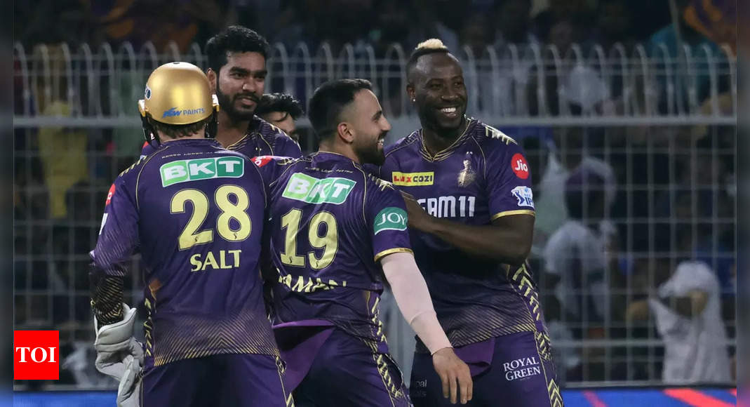Watch: KKR celebrate thrilling win over RCB by… | Cricket News