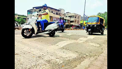 Poorly constructed speed-breakers on Karwar Road cause problems for motorists