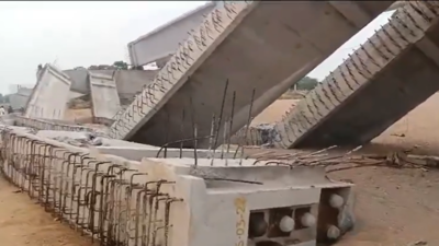 Girders of under-construction bridge collapse in Telangana's Peddapalli due to gales and wind