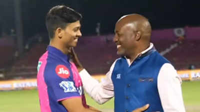 Watch: Yashasvi Jaiswal's unforgettable moment, races to hug 'idol' Brian Lara after RR-MI match