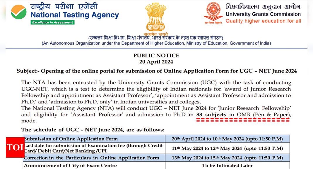 UGC NET 2024 in offline mode: Which is better for students? OMR vs CBT – Times of India