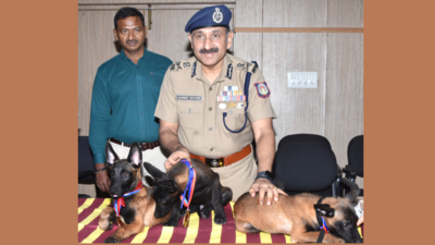 Chennai police dog squad gets three Belgian shepherd puppies
