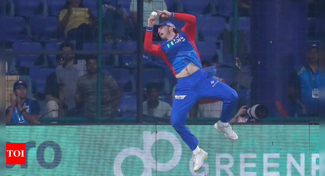Watch: Tristan Stubbs’ Superman effort seals victory for Delhi Capitals | – Times of India
