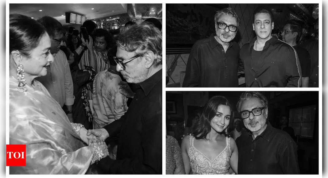 Sanjay Leela Bhansali poses with Salman Khan, Alia Bhatt, Rekha and others as he turns perfect host at Heeramandi screening – See inside photos | Hindi Movie News – Times of India