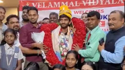 Watch: D Gukesh receives hero's welcome at Chennai airport after historic win at Candidates chess tournament