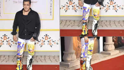 Salman Khan makes a statement with his Anime printed pants at 'Heeramandi' premiere night