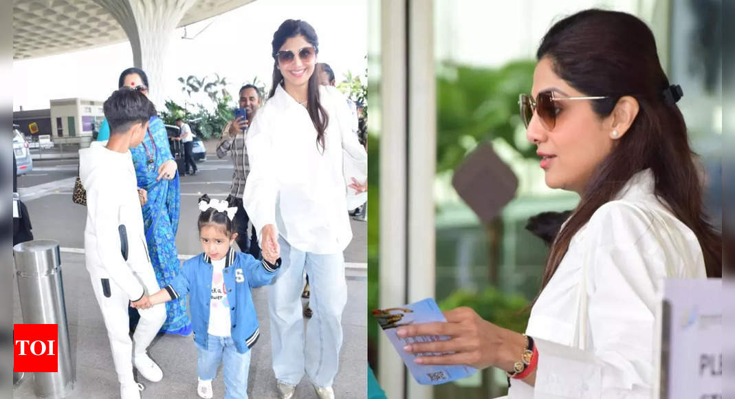 Amid ED Probe on Raj Kundra, Shilpa Shetty jets off for vacay with her kids and mom, refuses to pose for paps and says, ‘late ho rahi hoon’ – WATCH video | Hindi Movie News – Times of India