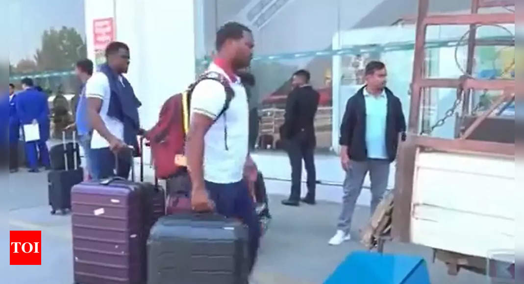 West Indies cricket team loads their own luggage in small tempo on arrival in Nepal – WATCH | Cricket News – Times of India