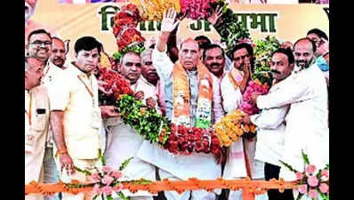 SP, Cong will be wiped out like dinos: Rajnath