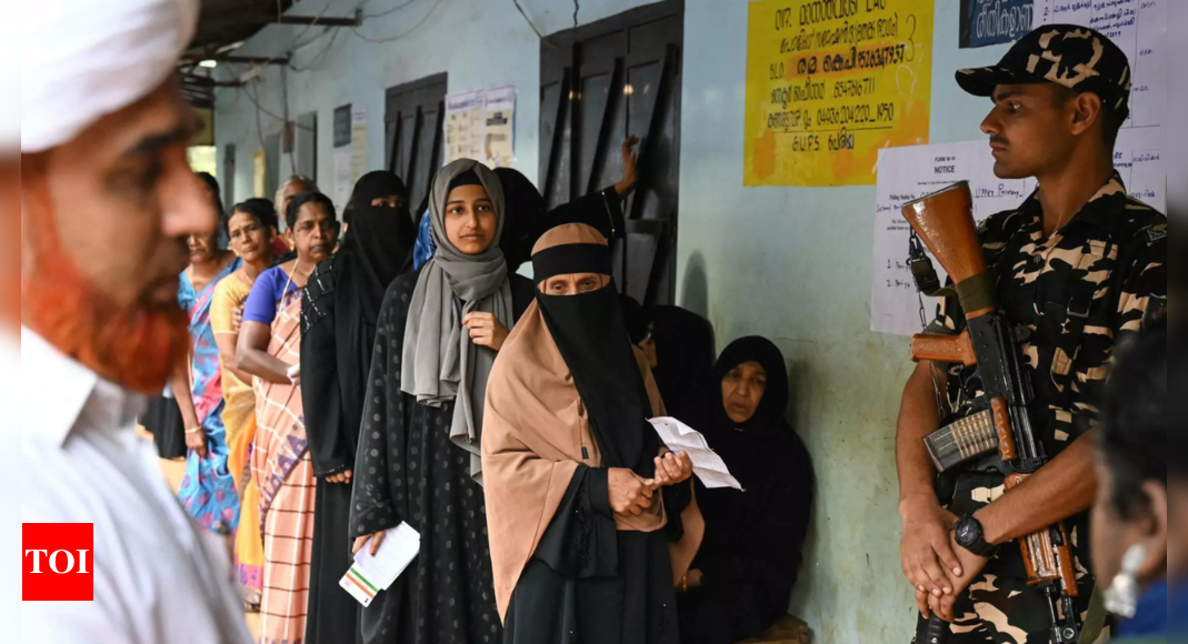 Polling begins in 20 Lok Sabha seats in Kerala; 5.62% turnout after first hour’s voting | India News – Times of India