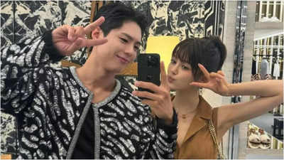 Park Bo Gum poses with NewJeans' Danielle at Taipei fashion event