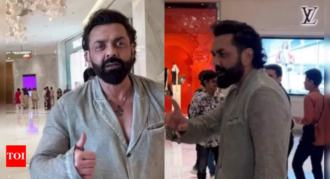 Bobby Deol wins hearts as he tells the bodyguards ‘aaram se’ as the push the paparazzi, gives them a flying kiss and says ‘I love you guys’ | Hindi Movie News – Times of India