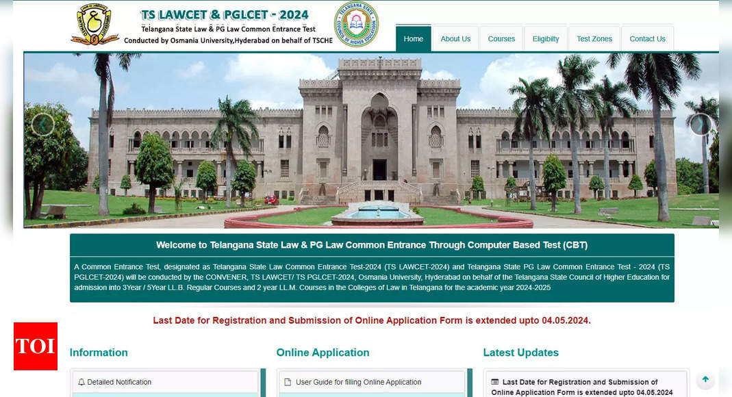 TS LAWCET 2024 registration deadline extended again; apply by May 4 | – Times of India
