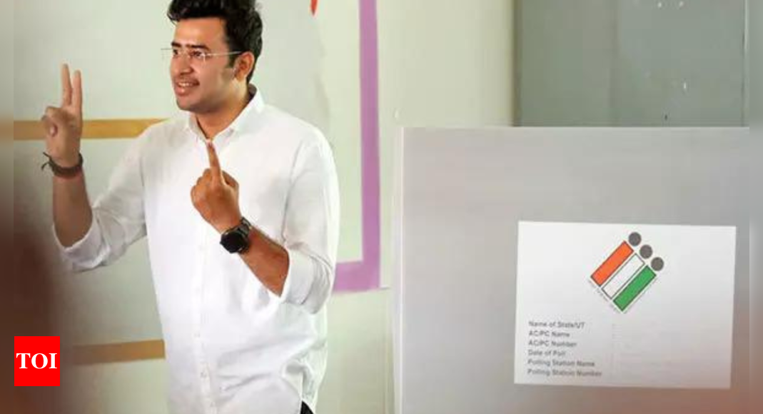 Election Commission books BJP MP Tejasvi Surya for ‘soliciting votes on ground of religion’ | India News – Times of India