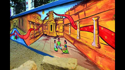 290ft-wide wall art unveiled at Saibaba Colony