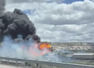 Freight train derails, catches fire and forces border interstate closure near Arizona-New Mexico state line