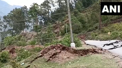 Landslide damages roads and houses in Jammu and Kashmir's Ramban