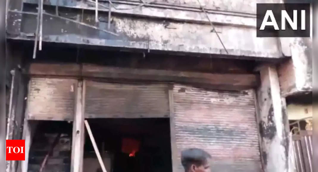 fire breaks out at timber shop in UP's Prayagraj