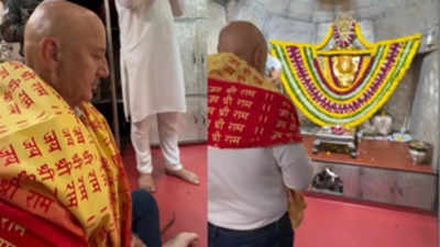 Anupam Kher visits 300-yr-old Hanuman temple in Ahmedabad, says he felt peace, strength