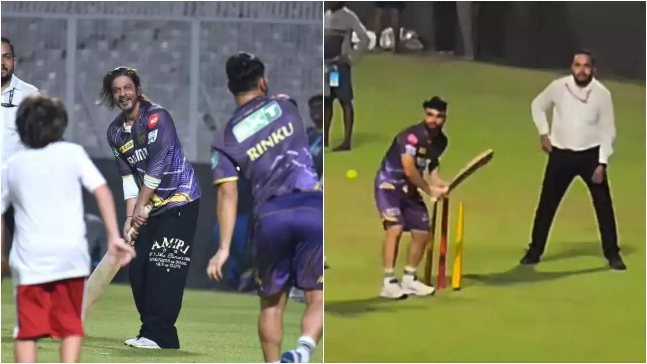 Shah Rukh Khan and son AbRam join KKR star Rinku Singh for a fun cricket  session | Hindi Movie News - Times of India