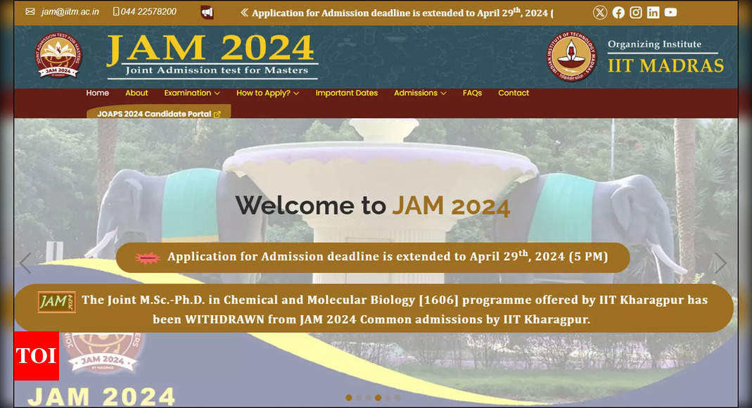 IIT JAM 2024 counselling registration closes today: Apply here! – Times of India