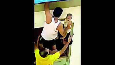 Child slips out of mom's hands from 4th floor balcony, rescued by residents in Chennai