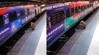 Viral video shows lady cop saving man who fell off moving train at Uttarakhand station