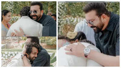 Sanjay Dutt's sweet moments from traditional naming ceremony of Dhruva Sarja's son go viral - See inside photos