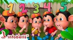 Nursery Rhymes in English: Children Video Song in English 'Five Little Monkeys Jumping on the Bed'