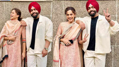 Ammy Virk and Taapsee Pannu are rumored to be romancing each other in the upcoming film 'Khel Khel Mein’