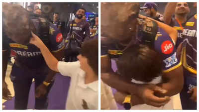 AbRam Khan joins dad Shah Rukh Khan for Andre Russell's birthday bash; joins team smear cake on cricketer's face- WATCH