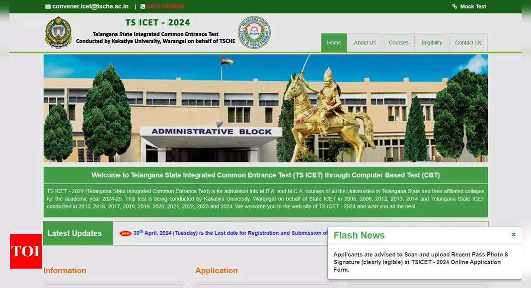 TS ICET 2024 Registration Ends Today! Apply Now for MBA & MCA Admissions in Telangana