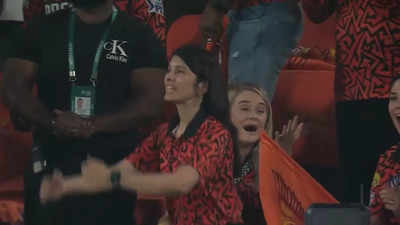 'Jumps of Joy': Kavya Maran celebrates jubilantly as Sunrisers Hyderabad edge out Rajasthan Royals in thrilling IPL encounter - Watch