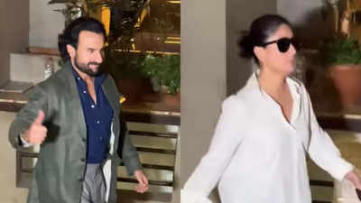 Saif Ali Khan wins the internet with his dapper look in a suit, Kareena Kapoor Khan plays it casual as they serve couple goals - WATCH video
