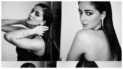 Ananya Panday channels her inner black cat in fitted backless dress and smokey eyes