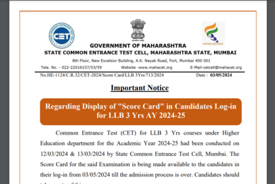 MH CET 3 year LLB result 2024 declared at cetcell.mahacet.org; here's the direct link and steps to check