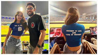 Janhvi Kapoor SCORCHES up social media with her sporty 'Mr and Mrs Mahi' avatar at cricket match - Pics