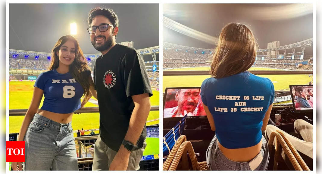 Janhvi Kapoor SCORCHES up social media with her sporty ‘Mr and Mrs Mahi’ avatar at cricket match – Pics |