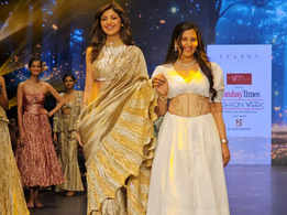 Shilpa Shetty stuns in a gold sari at BTFW
