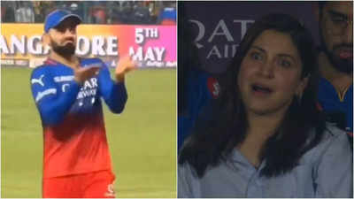 Virat Kohli's animated gesture towards Anushka Sharma post RCB's victory over GT leaves fans in awe