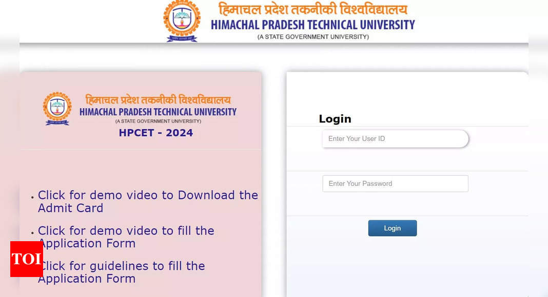 HPCET Admit Card 2024 out at himtu.ac.in, direct link here – Times of India