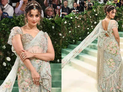 Alia Bhatt takes sari to global stage stuns in a Sabyasachi drape at Met Gala 2024 Times of India