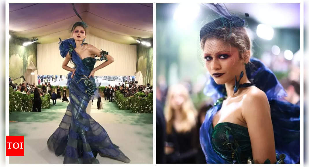 Zendaya brings drama and fantasy to Met Gala 2024 in EDGY Maison Margiela creation | – Times of India