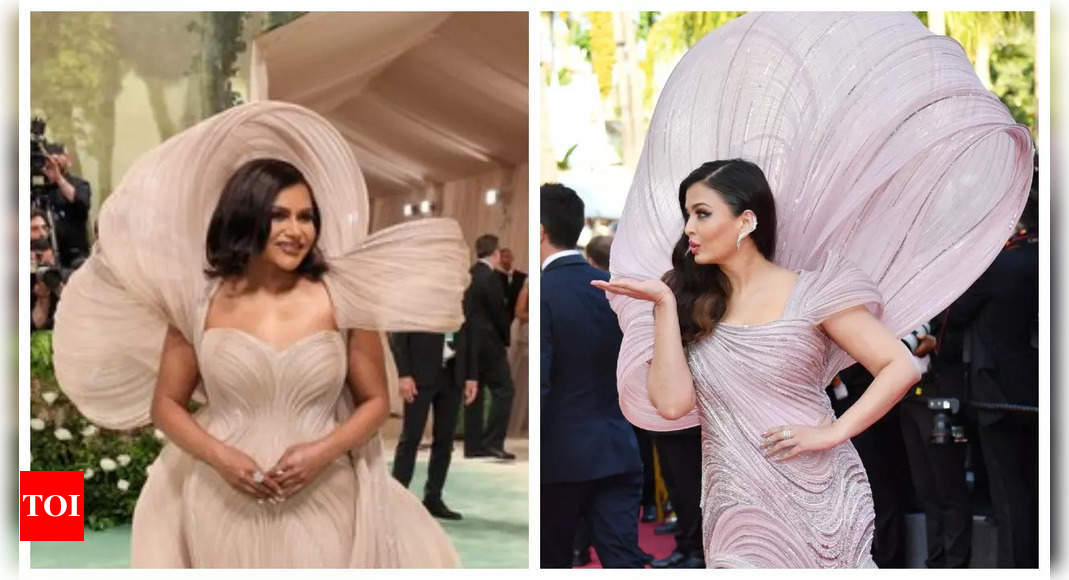 Mindy Kaling attends Met Gala in a Gaurav Gupta creation; Internet BLASTS designer for dress similar to Aishwarya Rai Bachchan’s 2022 Cannes look | – Times of India
