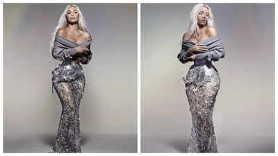 Met Gala 2024: Kim Kardashian shows off her TINY waist in silver corset gown