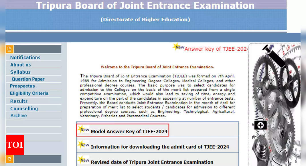 TBJEE Releases TJEE 2024 Provisional Answer Key: Candidates Can Challenge Until May 12 – Times of India